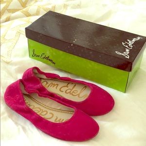 Women’s Sam Edelman Hot Pink Suede Ballet Flats 9